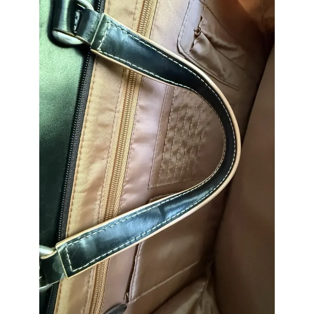 Vintage Franklin Covey Black Leather Laptop Briefcase 720455 Detachable Case